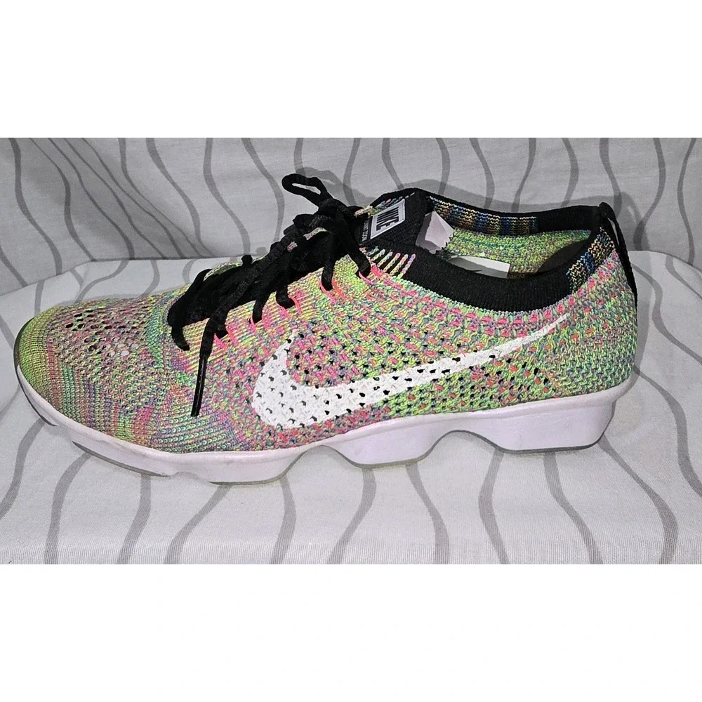 Nike Flyknit Zoom Women's Sz 6.5 Agility Multicolor Racer Trainer‎ Running Shoes - Picture 3 of 12